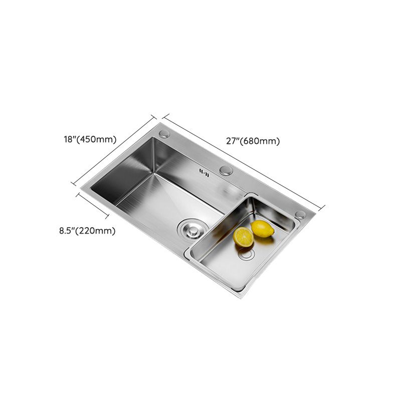 Rectangle Stainless Steel Kitchen Sink Single Bowl Sink with Soap Dispenser Clearhalo 'Home Improvement' 'home_improvement' 'home_improvement_kitchen_sinks' 'Kitchen Remodel & Kitchen Fixtures' 'Kitchen Sinks & Faucet Components' 'Kitchen Sinks' 'kitchen_sinks' 1200x1200_72d29fe4-b437-4ed6-bd13-90f0187e6fff