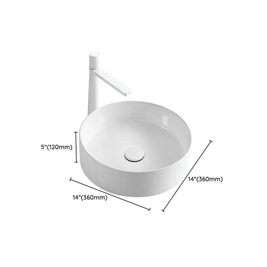 Modern Round Sink Ceramic Metal Undermount Bathroom Sink in White(Not Included Faucet) Clearhalo 'Bathroom Remodel & Bathroom Fixtures' 'Bathroom Sinks & Faucet Components' 'Bathroom Sinks' 'bathroom_sink' 'Home Improvement' 'home_improvement' 'home_improvement_bathroom_sink' 1200x1200_72ed32a3-c14e-46bc-afbf-b5c1c97a09b0
