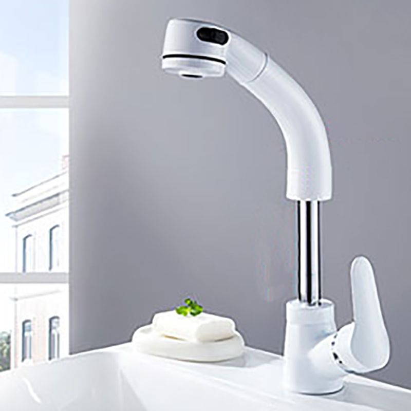 Vessel Sink Bathroom Faucet Swivel Spout Single Handle Faucet with Pull down Sprayer Clearhalo 'Bathroom Remodel & Bathroom Fixtures' 'Bathroom Sink Faucets' 'Bathroom Sinks & Faucet Components' 'bathroom_sink_faucets' 'Home Improvement' 'home_improvement' 'home_improvement_bathroom_sink_faucets' 1200x1200_72f13f89-b51e-4411-bfb0-e97b7f0cf1cc