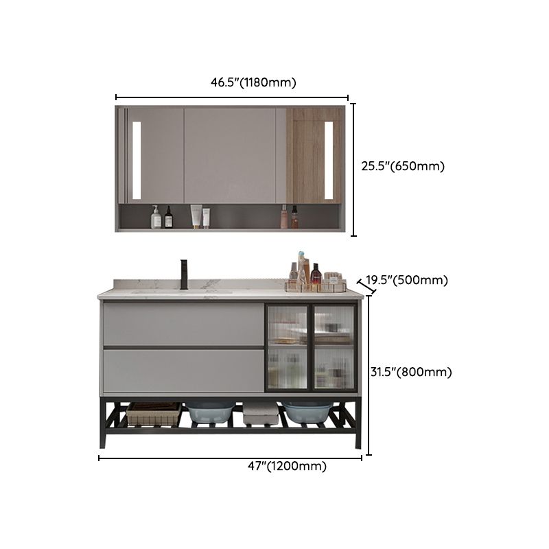 Bathroom Vanity Set Drawers Storage Shelf Ceramic Sink Vanity Set Clearhalo 'Bathroom Remodel & Bathroom Fixtures' 'Bathroom Vanities' 'bathroom_vanities' 'Home Improvement' 'home_improvement' 'home_improvement_bathroom_vanities' 1200x1200_72f3c46c-9ecf-403c-a26c-e8c4529bb9c9