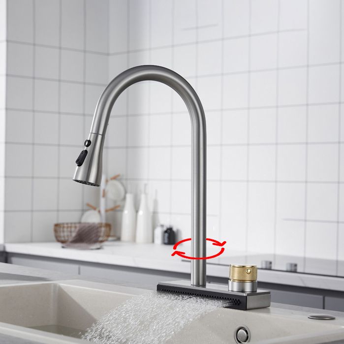 Contemporary Pot Filler Kitchen Faucet with Deck Plate 2 Hole Bar Faucet Clearhalo 'Home Improvement' 'home_improvement' 'home_improvement_kitchen_faucets' 'Kitchen Faucets' 'Kitchen Remodel & Kitchen Fixtures' 'Kitchen Sinks & Faucet Components' 'kitchen_faucets' 1200x1200_72fec230-9ed8-4ae0-8936-5b34d8bc0fbb
