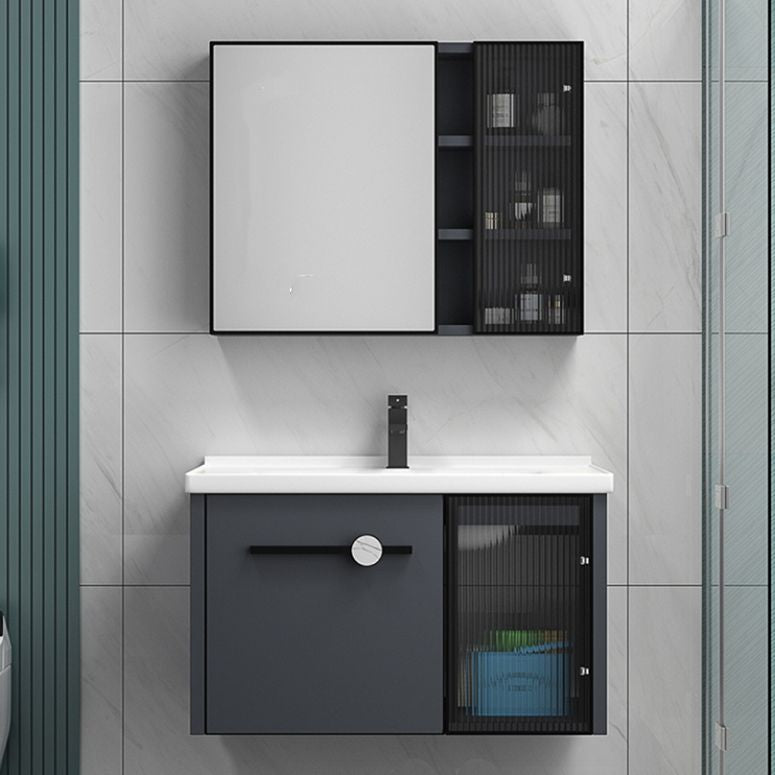 Modern Metal Frame Bath Vanity Single Rectangular Freestanding Vanity Clearhalo 'Bathroom Remodel & Bathroom Fixtures' 'Bathroom Vanities' 'bathroom_vanities' 'Home Improvement' 'home_improvement' 'home_improvement_bathroom_vanities' 1200x1200_732152b9-76ef-4817-bc3c-c770a00a869f