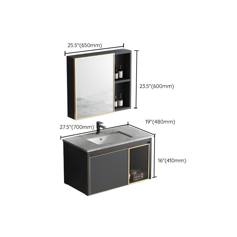 Glam Rectangular Bath Vanity Black Metal Base Single-Sink Bathroom Vanity Clearhalo 'Bathroom Remodel & Bathroom Fixtures' 'Bathroom Vanities' 'bathroom_vanities' 'Home Improvement' 'home_improvement' 'home_improvement_bathroom_vanities' 1200x1200_732355d0-94c7-4c98-b39b-683c58f149c7