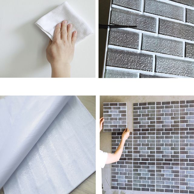 Modern Wall Panel Peel and Stick Brick Print Waterproof Wall Paneling Clearhalo 'Flooring 'Home Improvement' 'home_improvement' 'home_improvement_wall_paneling' 'Wall Paneling' 'wall_paneling' 'Walls & Ceilings' Walls and Ceiling' 1200x1200_732473bb-cc64-4330-8aa1-718617d2952d