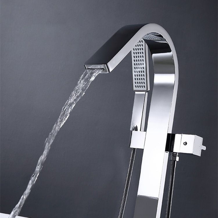 Modern Free Standing Tub Filler Faucet Copper Freestanding Tub Filler Trim Clearhalo 'Bathroom Remodel & Bathroom Fixtures' 'Bathtub Faucets' 'bathtub_faucets' 'Home Improvement' 'home_improvement' 'home_improvement_bathtub_faucets' 1200x1200_7339cdf3-f710-4b2e-8e60-f64a14b2f354
