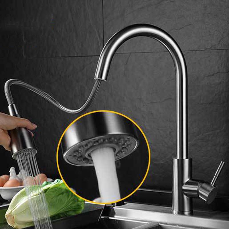 Modern Style Kitchen Faucet 304 Stainless Steel Single Handle High Arc Kitchen Faucet Clearhalo 'Home Improvement' 'home_improvement' 'home_improvement_kitchen_faucets' 'Kitchen Faucets' 'Kitchen Remodel & Kitchen Fixtures' 'Kitchen Sinks & Faucet Components' 'kitchen_faucets' 1200x1200_736075c2-ee56-4119-accd-8e8f123dbc85