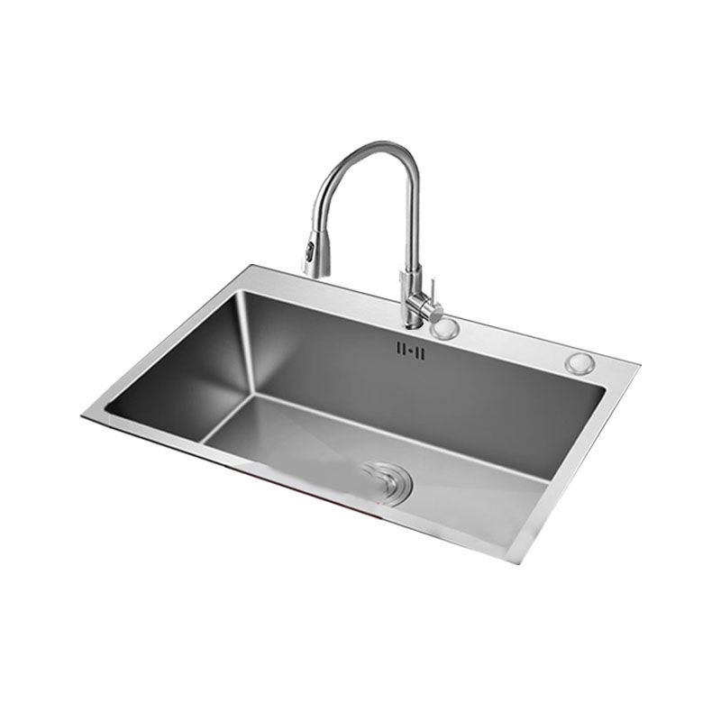 Contemporary Style Kitchen Sink Stainless Steel Kitchen Sink with Drain Strainer Kit Clearhalo 'Home Improvement' 'home_improvement' 'home_improvement_kitchen_sinks' 'Kitchen Remodel & Kitchen Fixtures' 'Kitchen Sinks & Faucet Components' 'Kitchen Sinks' 'kitchen_sinks' 1200x1200_73743fae-eb29-46b7-b79f-3fdb3650efc8
