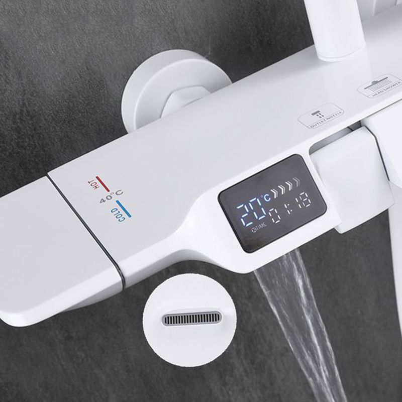 Wall Mounted Shower Metal Shower Faucet Arm Shower System with Slide Bar Clearhalo 'Bathroom Remodel & Bathroom Fixtures' 'Home Improvement' 'home_improvement' 'home_improvement_shower_faucets' 'Shower Faucets & Systems' 'shower_faucets' 'Showers & Bathtubs Plumbing' 'Showers & Bathtubs' 1200x1200_73745c83-4c10-4af1-882b-e276638ae7fc