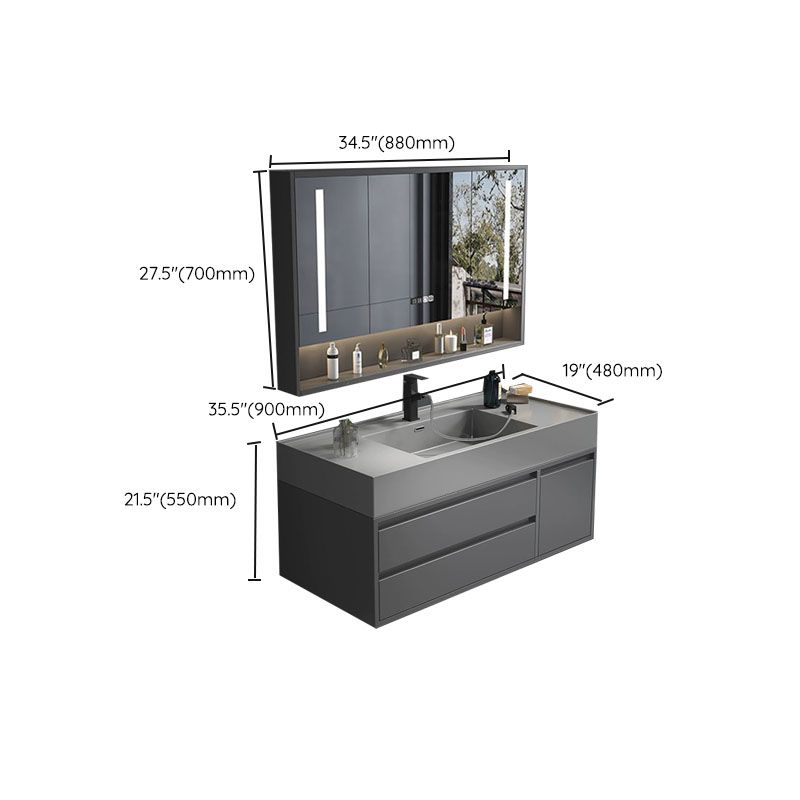 Modern Bathroom Vanity Set Freestanding with Drawers and Backsplash Included Clearhalo 'Bathroom Remodel & Bathroom Fixtures' 'Bathroom Vanities' 'bathroom_vanities' 'Home Improvement' 'home_improvement' 'home_improvement_bathroom_vanities' 1200x1200_739a3a7e-ef7f-4adc-a040-425d3bf0d1f2