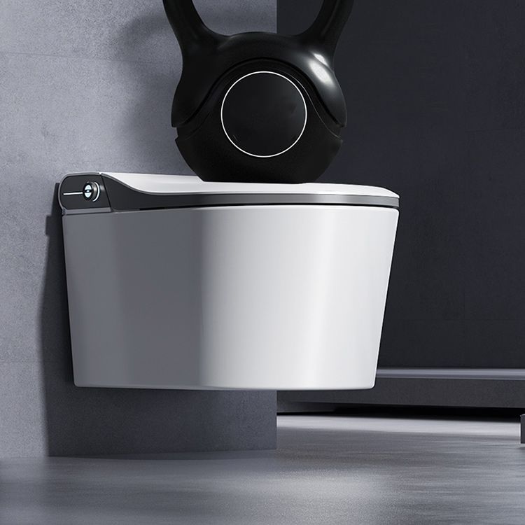 Elongated Wall Hung Toilet Set Foot Sensor Ceramic Wall Mounted Bidet Clearhalo 'Bathroom Remodel & Bathroom Fixtures' 'Bidets' 'Home Improvement' 'home_improvement' 'home_improvement_bidets' 'Toilets & Bidets' 1200x1200_739eee19-9749-4245-b4ed-55f6a6929459