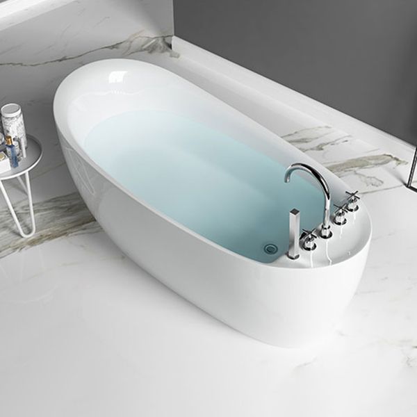 Freestanding Acrylic Bathtub Pop-up Drain Oval Modern Right-Hand Bath Clearhalo 'Bathroom Remodel & Bathroom Fixtures' 'Bathtubs' 'Home Improvement' 'home_improvement' 'home_improvement_bathtubs' 'Showers & Bathtubs' 1200x1200_73a0d5b9-0385-401d-bce5-8f647b91f7f6