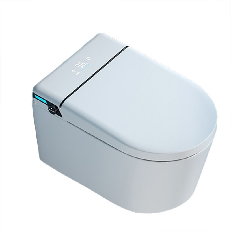 Elongated Wall Hung Toilet in White Ceramic Smart Toilet with Heated Seat Clearhalo 'Bathroom Remodel & Bathroom Fixtures' 'Bidets' 'Home Improvement' 'home_improvement' 'home_improvement_bidets' 'Toilets & Bidets' 1200x1200_73b9404a-1aab-4c97-8d2d-86703798db1b