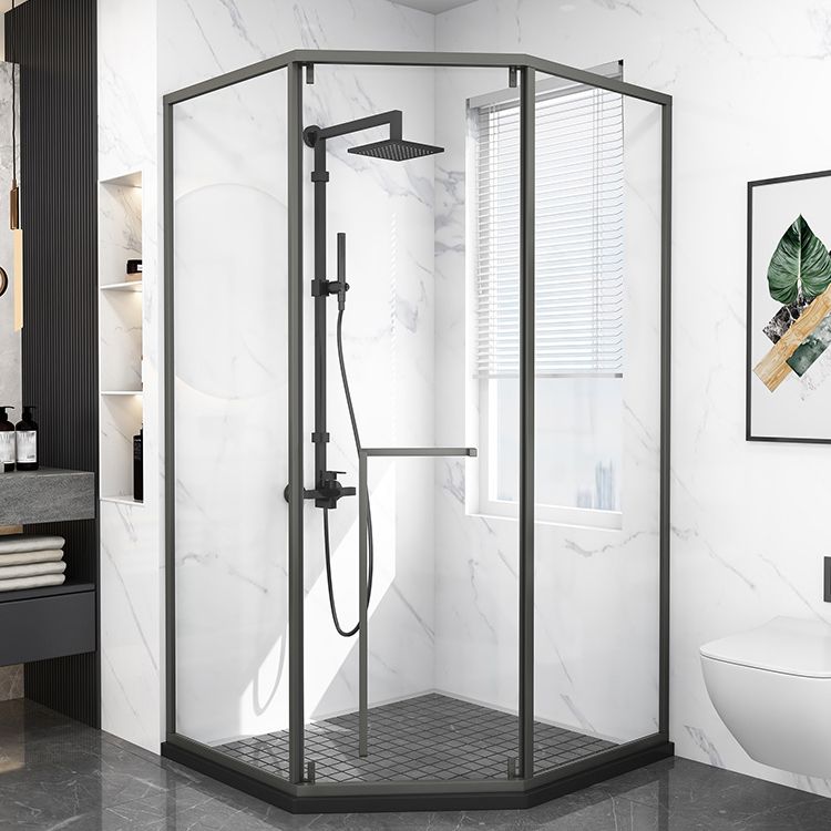 Modern Shower Enclosure Tempered Glass Corner with Door Handle Shower Stall Clearhalo 'Bathroom Remodel & Bathroom Fixtures' 'Home Improvement' 'home_improvement' 'home_improvement_shower_stalls_enclosures' 'Shower Stalls & Enclosures' 'shower_stalls_enclosures' 'Showers & Bathtubs' 1200x1200_73c1fdc1-4cab-44a7-b4f9-cfb672d7da33