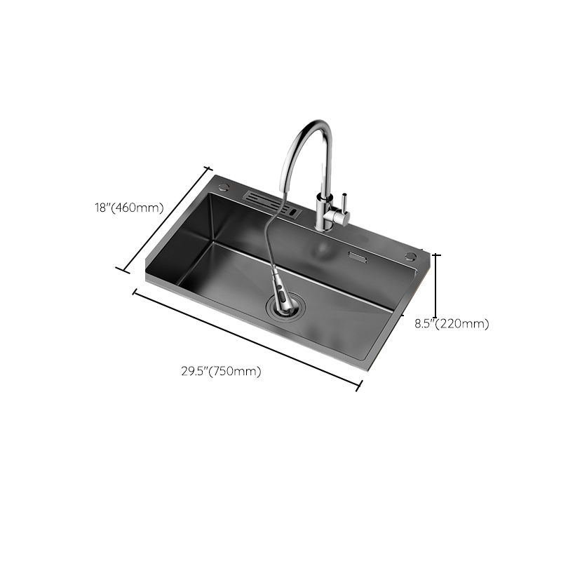 Soundproof Kitchen Sink Overflow Hole Design Kitchen Sink with Drain Assembly Clearhalo 'Home Improvement' 'home_improvement' 'home_improvement_kitchen_sinks' 'Kitchen Remodel & Kitchen Fixtures' 'Kitchen Sinks & Faucet Components' 'Kitchen Sinks' 'kitchen_sinks' 1200x1200_73d78f66-acf5-4814-840b-8b6979b602c4