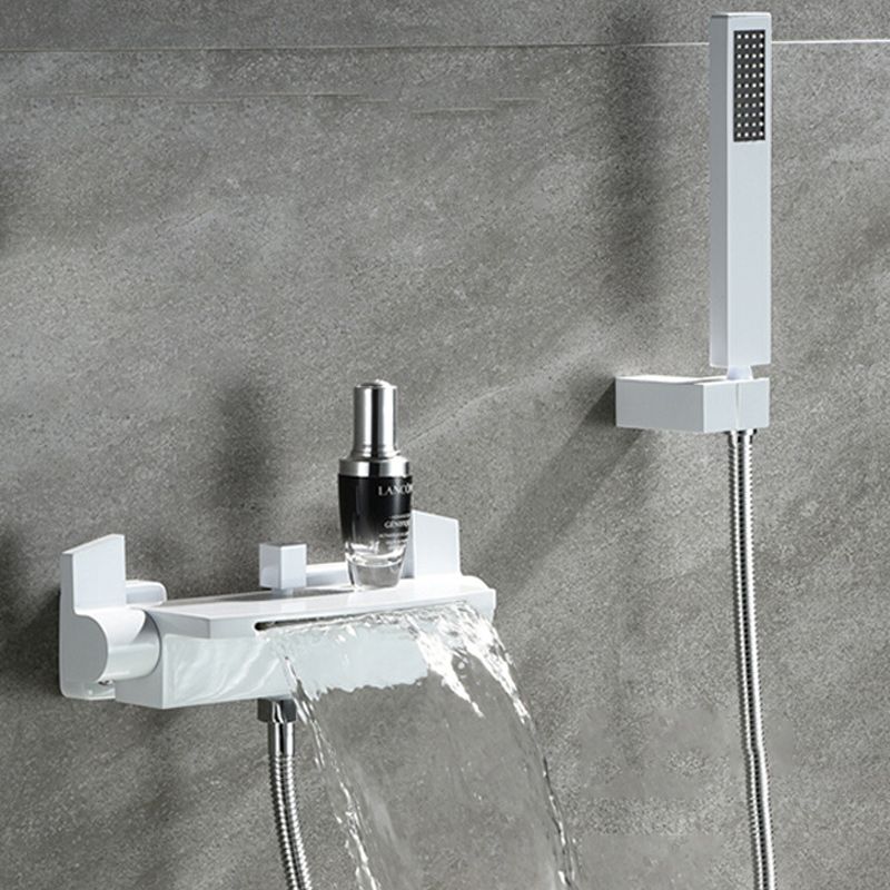 Modern Shower Faucet Brass Handheld Shower Head Wall Mounted Shower Trim Clearhalo 'Bathroom Remodel & Bathroom Fixtures' 'Home Improvement' 'home_improvement' 'home_improvement_shower_faucets' 'Shower Faucets & Systems' 'shower_faucets' 'Showers & Bathtubs Plumbing' 'Showers & Bathtubs' 1200x1200_73e5f0ed-4151-4287-b58e-7b1d6a188cff