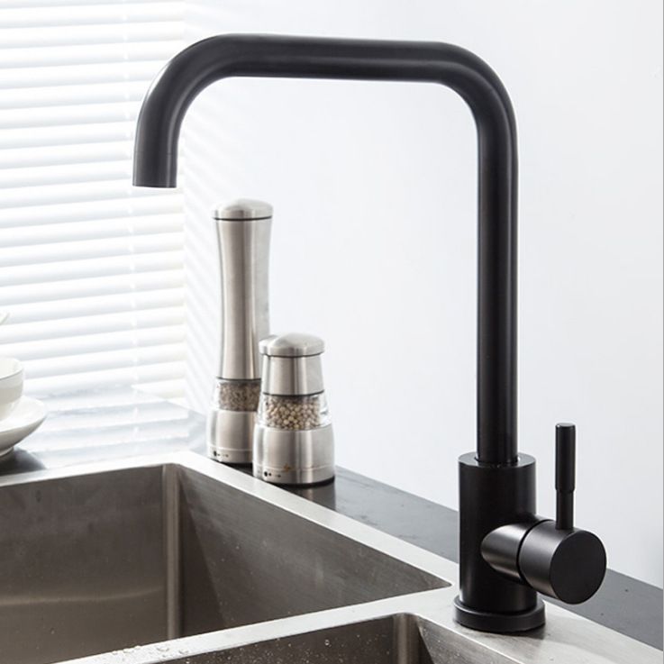 Traditional 1-Handle Faucets Stainless Steel Standard Kitchen Faucets Clearhalo 'Home Improvement' 'home_improvement' 'home_improvement_kitchen_faucets' 'Kitchen Faucets' 'Kitchen Remodel & Kitchen Fixtures' 'Kitchen Sinks & Faucet Components' 'kitchen_faucets' 1200x1200_73fc649c-7d0b-455a-8443-07fb983a130e