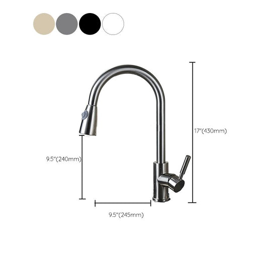 1-Handle Kitchen Faucet Pull down Sprayer with Supply Lines Bar Faucet Clearhalo 'Home Improvement' 'home_improvement' 'home_improvement_kitchen_faucets' 'Kitchen Faucets' 'Kitchen Remodel & Kitchen Fixtures' 'Kitchen Sinks & Faucet Components' 'kitchen_faucets' 1200x1200_740948f8-67f8-47a9-9730-2806315b8bfe