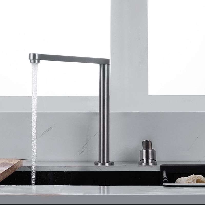 Modern Stainless Steel Kitchen Faucet with Single Handle Lead Free Faucet Clearhalo 'Home Improvement' 'home_improvement' 'home_improvement_kitchen_faucets' 'Kitchen Faucets' 'Kitchen Remodel & Kitchen Fixtures' 'Kitchen Sinks & Faucet Components' 'kitchen_faucets' 1200x1200_740ca9c2-af6c-4c03-8ec6-97e606ae55a8