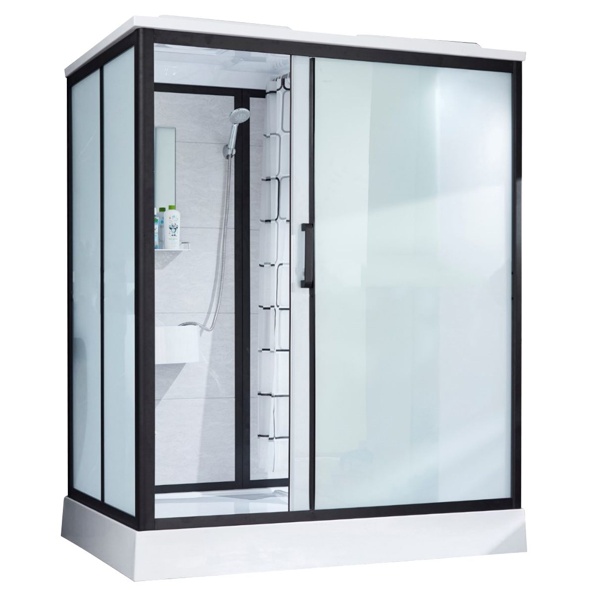 Framed Tempered Glass Shower Kit with Base Included Framed Shower Stall Clearhalo 'Bathroom Remodel & Bathroom Fixtures' 'Home Improvement' 'home_improvement' 'home_improvement_shower_stalls_enclosures' 'Shower Stalls & Enclosures' 'shower_stalls_enclosures' 'Showers & Bathtubs' 1200x1200_74152106-d43c-43be-872f-eef80ea6526a