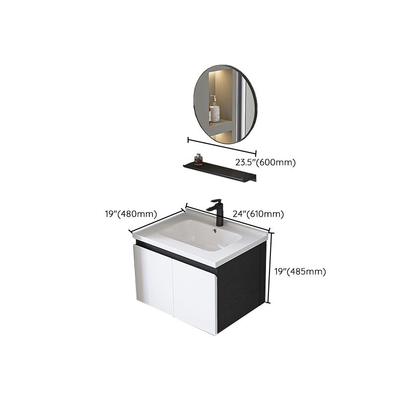 Modern Single Bathroom Vanity White Ceramic Rectangular Wall Mount Vanity Set Clearhalo 'Bathroom Remodel & Bathroom Fixtures' 'Bathroom Vanities' 'bathroom_vanities' 'Home Improvement' 'home_improvement' 'home_improvement_bathroom_vanities' 1200x1200_7418df8f-d315-42fa-af98-fc41641e3fae