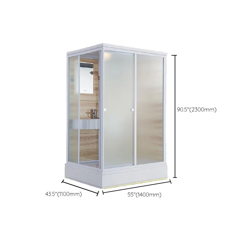 Contemporary Shower Stall Frosted Tempered Glass Rectangle Shower Stall with Ceiling Clearhalo 'Bathroom Remodel & Bathroom Fixtures' 'Home Improvement' 'home_improvement' 'home_improvement_shower_stalls_enclosures' 'Shower Stalls & Enclosures' 'shower_stalls_enclosures' 'Showers & Bathtubs' 1200x1200_741d4980-d7c4-466f-91ec-e46f58d94553