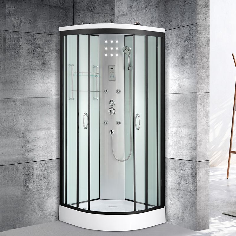 Round Shower Enclosure Full Frame Double Sliding Door Shower Room Clearhalo 'Bathroom Remodel & Bathroom Fixtures' 'Home Improvement' 'home_improvement' 'home_improvement_shower_stalls_enclosures' 'Shower Stalls & Enclosures' 'shower_stalls_enclosures' 'Showers & Bathtubs' 1200x1200_741d6ea1-ec8d-41bd-a97f-d94fb333d022