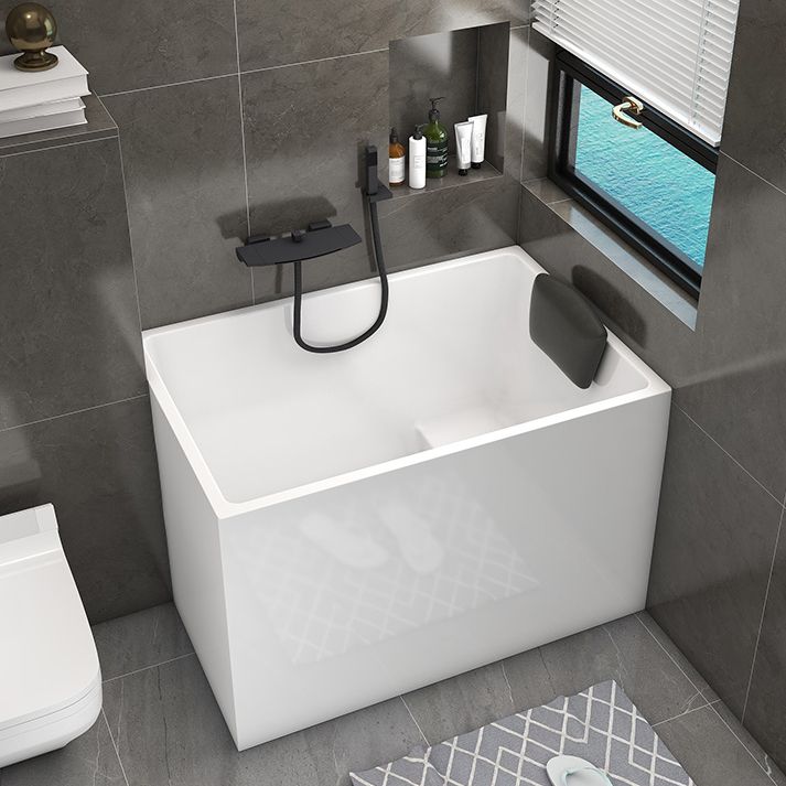 Back to Wall Rectangular Bathtub Antique Finish Soaking Bath Tub (Faucet not Included) Clearhalo 'Bathroom Remodel & Bathroom Fixtures' 'Bathtubs' 'Home Improvement' 'home_improvement' 'home_improvement_bathtubs' 'Showers & Bathtubs' 1200x1200_7434a42d-6fa4-4ff7-a710-0c0eb3839f9b