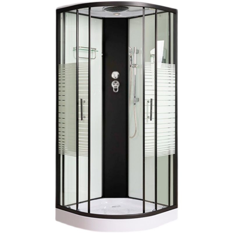 Round Shower Stall Double Sliding Door Tempered Glass Shower Enclosure Clearhalo 'Bathroom Remodel & Bathroom Fixtures' 'Home Improvement' 'home_improvement' 'home_improvement_shower_stalls_enclosures' 'Shower Stalls & Enclosures' 'shower_stalls_enclosures' 'Showers & Bathtubs' 1200x1200_743bd57d-e54d-490a-96ad-43d1ee7281f6