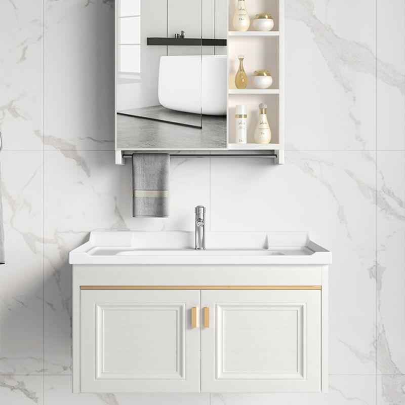 Glam White Sink Vanity Wooden Single Sink Vanity Set for Bathroom Clearhalo 'Bathroom Remodel & Bathroom Fixtures' 'Bathroom Vanities' 'bathroom_vanities' 'Home Improvement' 'home_improvement' 'home_improvement_bathroom_vanities' 1200x1200_74515fc0-febf-4236-859f-c9b0c11fff88