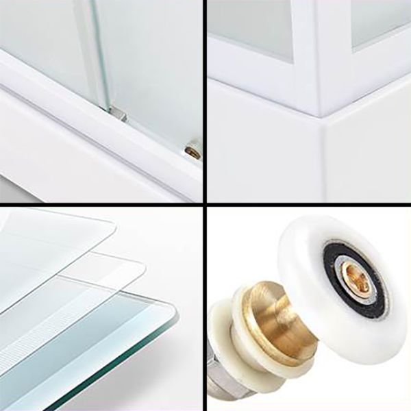 Framed Single Sliding Shower Kit Frosted Rectangle Shower Stall Clearhalo 'Bathroom Remodel & Bathroom Fixtures' 'Home Improvement' 'home_improvement' 'home_improvement_shower_stalls_enclosures' 'Shower Stalls & Enclosures' 'shower_stalls_enclosures' 'Showers & Bathtubs' 1200x1200_74568d29-594b-473d-8d1b-afd11f500237