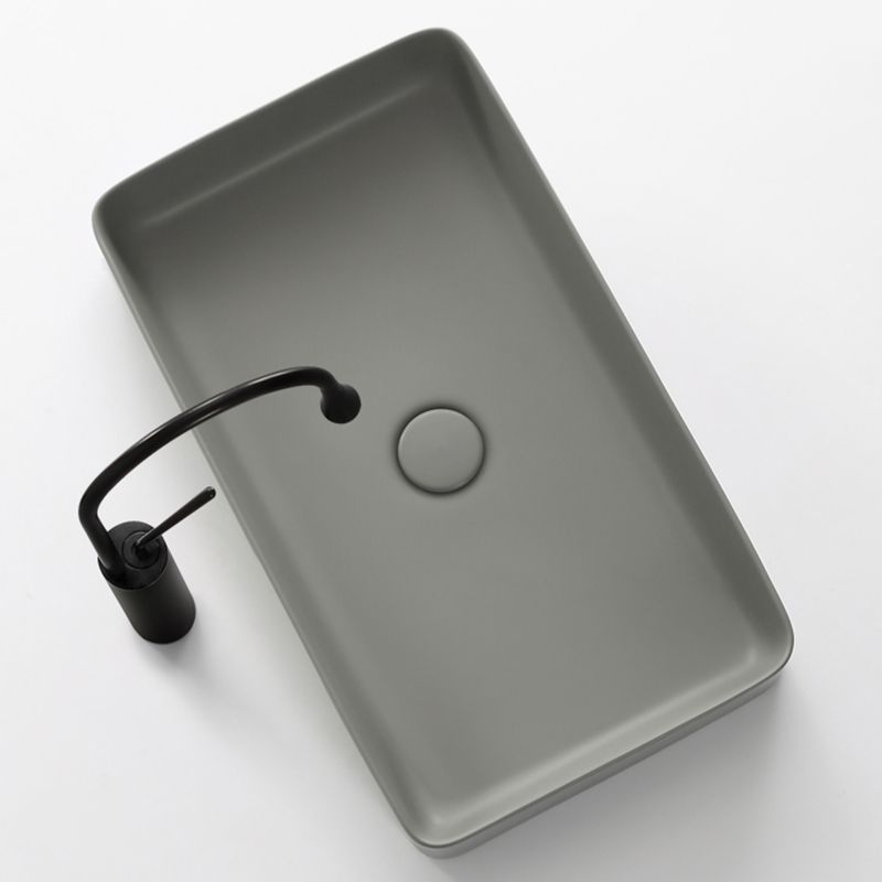 Contemporary Bathroom Sink Rectangular Porcelain Vessel Lavatory Sink with Pop-Up Drain Clearhalo 'Bathroom Remodel & Bathroom Fixtures' 'Bathroom Sinks & Faucet Components' 'Bathroom Sinks' 'bathroom_sink' 'Home Improvement' 'home_improvement' 'home_improvement_bathroom_sink' 1200x1200_7482bd01-3772-4b05-aa0b-902530e1bf74