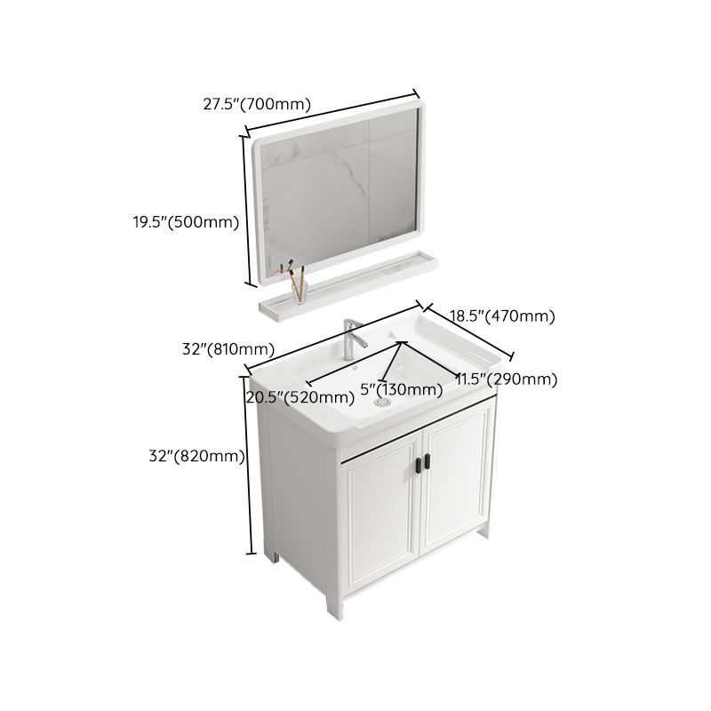 Bathroom Vanity Set Free Standing White Drawer Faucet Vanity with Mirror Clearhalo 'Bathroom Remodel & Bathroom Fixtures' 'Bathroom Vanities' 'bathroom_vanities' 'Home Improvement' 'home_improvement' 'home_improvement_bathroom_vanities' 1200x1200_74850d69-94d4-41d6-8c8d-3baf04dc3e15