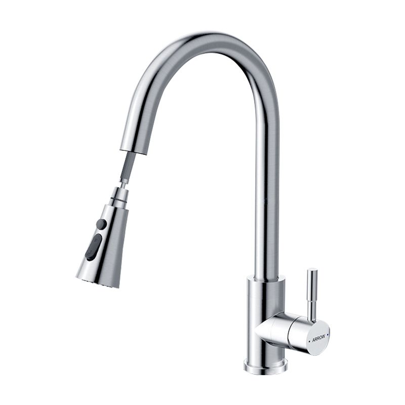 Traditional Kitchen Faucet Solid Color Standard Kitchen Faucet Clearhalo 'Home Improvement' 'home_improvement' 'home_improvement_kitchen_faucets' 'Kitchen Faucets' 'Kitchen Remodel & Kitchen Fixtures' 'Kitchen Sinks & Faucet Components' 'kitchen_faucets' 1200x1200_74896e5a-e30c-4405-8a96-b27d76f3712d