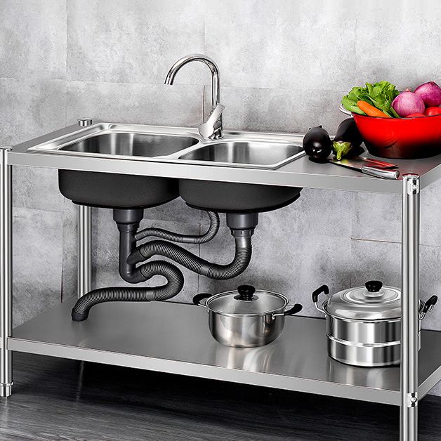 Contemporary Style Kitchen Sink Stainless Steel All-in-one Kitchen Sink Clearhalo 'Home Improvement' 'home_improvement' 'home_improvement_kitchen_sinks' 'Kitchen Remodel & Kitchen Fixtures' 'Kitchen Sinks & Faucet Components' 'Kitchen Sinks' 'kitchen_sinks' 1200x1200_748a090b-a561-46a9-a794-00e410117ead