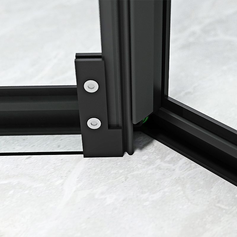 Black Framed Shower Enclosure Corner Single Sliding Shower Stall With Door Handles Clearhalo 'Bathroom Remodel & Bathroom Fixtures' 'Home Improvement' 'home_improvement' 'home_improvement_shower_stalls_enclosures' 'Shower Stalls & Enclosures' 'shower_stalls_enclosures' 'Showers & Bathtubs' 1200x1200_748a7673-11f0-4c80-8c1a-61a11e1202ce