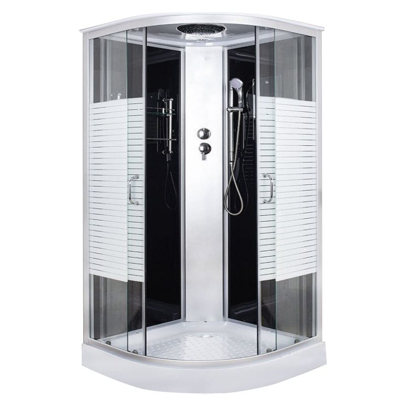Contemporary Shower Kit Clear Tempered Framed Arc Shape Shower Stall Clearhalo 'Bathroom Remodel & Bathroom Fixtures' 'Home Improvement' 'home_improvement' 'home_improvement_shower_stalls_enclosures' 'Shower Stalls & Enclosures' 'shower_stalls_enclosures' 'Showers & Bathtubs' 1200x1200_749a359e-1469-4648-aa95-26665ecdc6e1