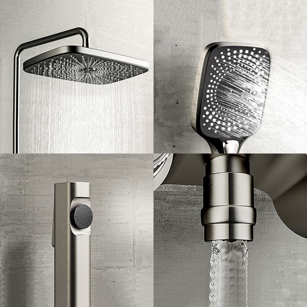Modern Style Shower System Handle Knob Rectangle Wall Mounted Copper Shower System Clearhalo 'Bathroom Remodel & Bathroom Fixtures' 'Home Improvement' 'home_improvement' 'home_improvement_shower_faucets' 'Shower Faucets & Systems' 'shower_faucets' 'Showers & Bathtubs Plumbing' 'Showers & Bathtubs' 1200x1200_74e69f6d-8d2e-4a0c-b0b2-54c1050f4e0b