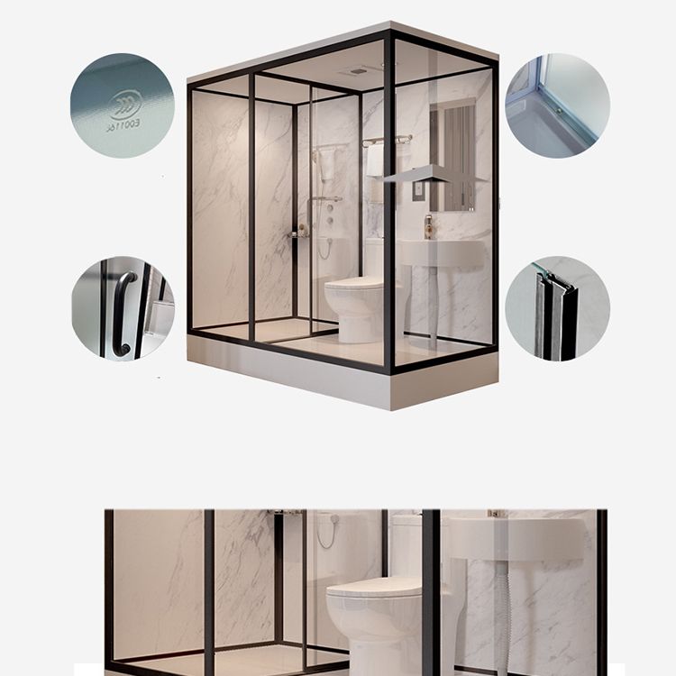 Tempered Glass Shower Stall with Shower Base Rectangle Shower Stall Clearhalo 'Bathroom Remodel & Bathroom Fixtures' 'Home Improvement' 'home_improvement' 'home_improvement_shower_stalls_enclosures' 'Shower Stalls & Enclosures' 'shower_stalls_enclosures' 'Showers & Bathtubs' 1200x1200_750589ff-9c87-48bf-9400-37e413f051d0