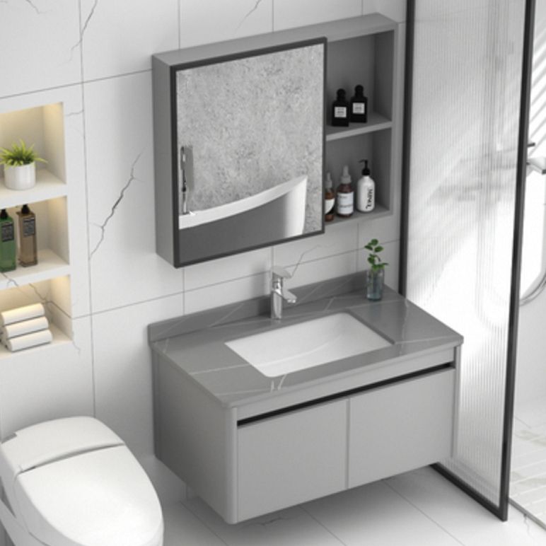 Wall Mount Bathroom Vanity Modern Metal Base Rectangular Single Vanity Set Clearhalo 'Bathroom Remodel & Bathroom Fixtures' 'Bathroom Vanities' 'bathroom_vanities' 'Home Improvement' 'home_improvement' 'home_improvement_bathroom_vanities' 1200x1200_750dad06-39ac-418d-ac6b-9c22504bbd68
