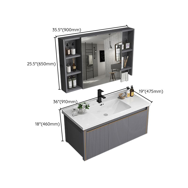 Metal Glam Bathroom Vanity Set Wall Mount Faucet Included Bathroom Vanity Clearhalo 'Bathroom Remodel & Bathroom Fixtures' 'Bathroom Vanities' 'bathroom_vanities' 'Home Improvement' 'home_improvement' 'home_improvement_bathroom_vanities' 1200x1200_7514e0a1-cd93-4732-b2eb-27872c14ab6c