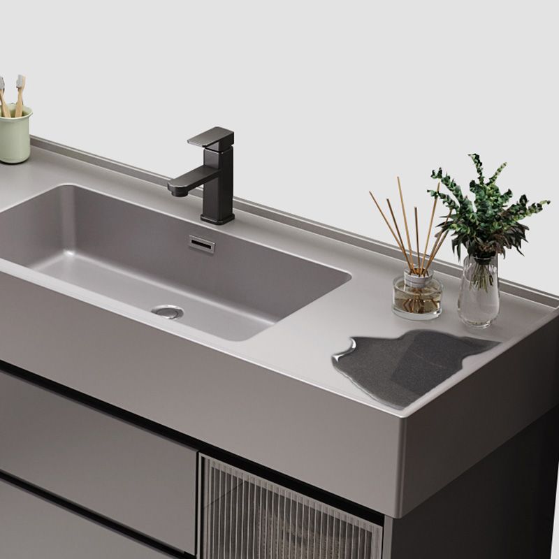 Overflow Bathroom Vanity Stone Mirror Waterproof Wall Mount Single Sink with 2 Drawers Clearhalo 'Bathroom Remodel & Bathroom Fixtures' 'Bathroom Vanities' 'bathroom_vanities' 'Home Improvement' 'home_improvement' 'home_improvement_bathroom_vanities' 1200x1200_75159b28-9933-4a6a-b20c-6213a98d76a9