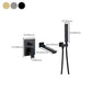 Modern Wall Mounted Metal Tub Filler Low Arc Bathroom Faucet Clearhalo 'Bathroom Remodel & Bathroom Fixtures' 'Bathtub Faucets' 'bathtub_faucets' 'Home Improvement' 'home_improvement' 'home_improvement_bathtub_faucets' 1200x1200_7518b1b4-6999-4c23-8893-791b0068cfef