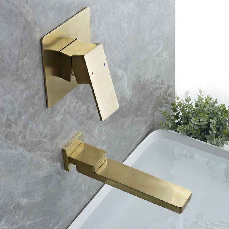 Light Luxury Wall Mounted Bathroom Faucet Lever Handle Sink Faucet Clearhalo 'Bathroom Remodel & Bathroom Fixtures' 'Bathroom Sink Faucets' 'Bathroom Sinks & Faucet Components' 'bathroom_sink_faucets' 'Home Improvement' 'home_improvement' 'home_improvement_bathroom_sink_faucets' 1200x1200_7529e3ff-ea6a-4902-a393-88be6697db22