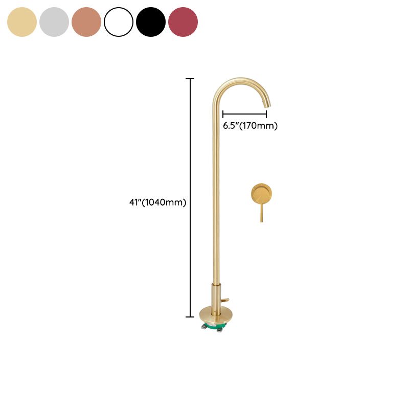 Modern High Arc Bathroom Faucet Floor Mounted Bath Faucet Trim Clearhalo 'Bathroom Remodel & Bathroom Fixtures' 'Bathtub Faucets' 'bathtub_faucets' 'Home Improvement' 'home_improvement' 'home_improvement_bathtub_faucets' 1200x1200_7529e675-4990-4153-be51-bd112779d044