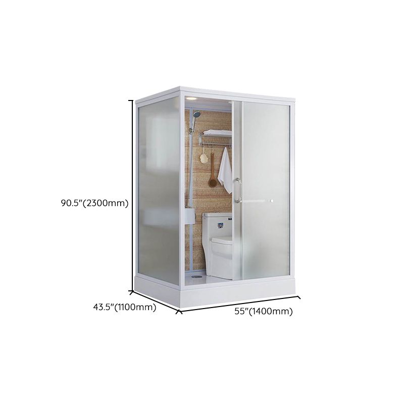Framed White Shower Kit Corner Rectangle Frosted Shower Stall Clearhalo 'Bathroom Remodel & Bathroom Fixtures' 'Home Improvement' 'home_improvement' 'home_improvement_shower_stalls_enclosures' 'Shower Stalls & Enclosures' 'shower_stalls_enclosures' 'Showers & Bathtubs' 1200x1200_752f32e4-e0bc-4572-be01-0c19cfbfcdd1