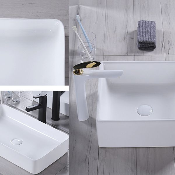 Modern Bathroom Sink Porcelain Rectangular Pop-Up Drain and Drain Assembly Basin Sink Clearhalo 'Bathroom Remodel & Bathroom Fixtures' 'Bathroom Sinks & Faucet Components' 'Bathroom Sinks' 'bathroom_sink' 'Home Improvement' 'home_improvement' 'home_improvement_bathroom_sink' 1200x1200_754de749-8a83-44e4-b502-7e51e2a579d6