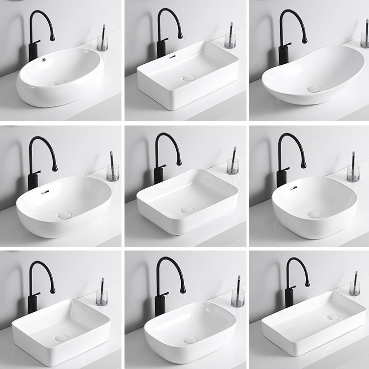 Modern Vessel Lavatory Sink Porcelain Rectangular Vessel Sink(Not Including Faucet) Clearhalo 'Bathroom Remodel & Bathroom Fixtures' 'Bathroom Sinks & Faucet Components' 'Bathroom Sinks' 'bathroom_sink' 'Home Improvement' 'home_improvement' 'home_improvement_bathroom_sink' 1200x1200_75557757-7885-4394-8606-6ddb4677c421