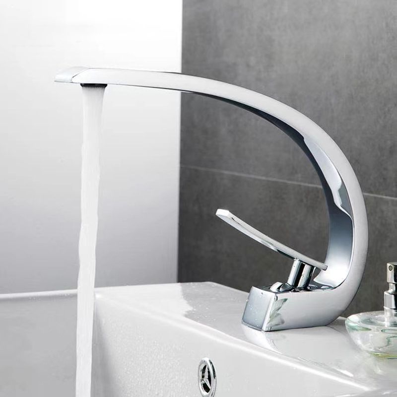6.7 Inch High Basin Faucet Luxury 1 Hole Vanity Sink Faucet Cubic Bathroom Faucet Clearhalo 'Bathroom Remodel & Bathroom Fixtures' 'Bathroom Sink Faucets' 'Bathroom Sinks & Faucet Components' 'bathroom_sink_faucets' 'Home Improvement' 'home_improvement' 'home_improvement_bathroom_sink_faucets' 1200x1200_758a58fc-9d24-4e32-82d6-0ffb6c5165f0
