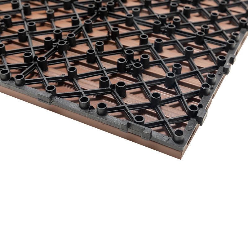 Tradition Square Wood Tile Wire Brushed Brown Engineered Wood for Patio ...