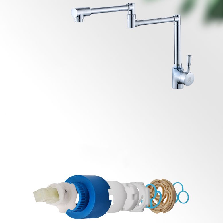 Modern Faucet 1-Handle 1-Hole Brass Single Level Low Profile Pot Filler Kitchen Faucet Clearhalo 'Home Improvement' 'home_improvement' 'home_improvement_kitchen_faucets' 'Kitchen Faucets' 'Kitchen Remodel & Kitchen Fixtures' 'Kitchen Sinks & Faucet Components' 'kitchen_faucets' 1200x1200_759509ba-26c7-4253-8a07-0f88fab09f4a